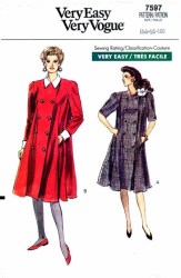 7597 SO EZ VOGUE FLARE 2 BREASTED MATERNITY DRESS PATTERN 8-12